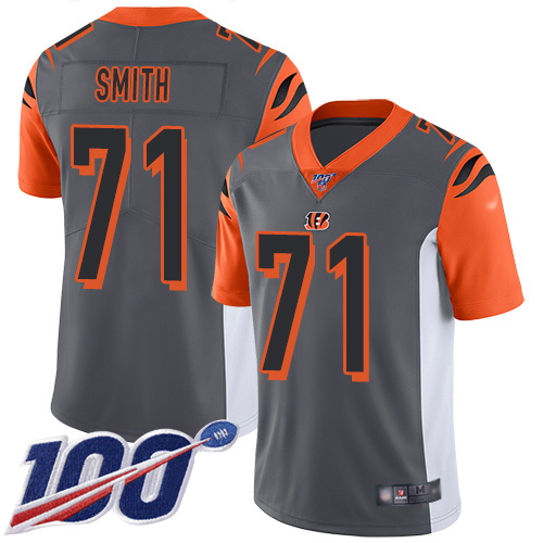 Cincinnati Bengals Limited Silver Men Andre Smith Jersey NFL Footballl #71 100th Season Inverted Legend